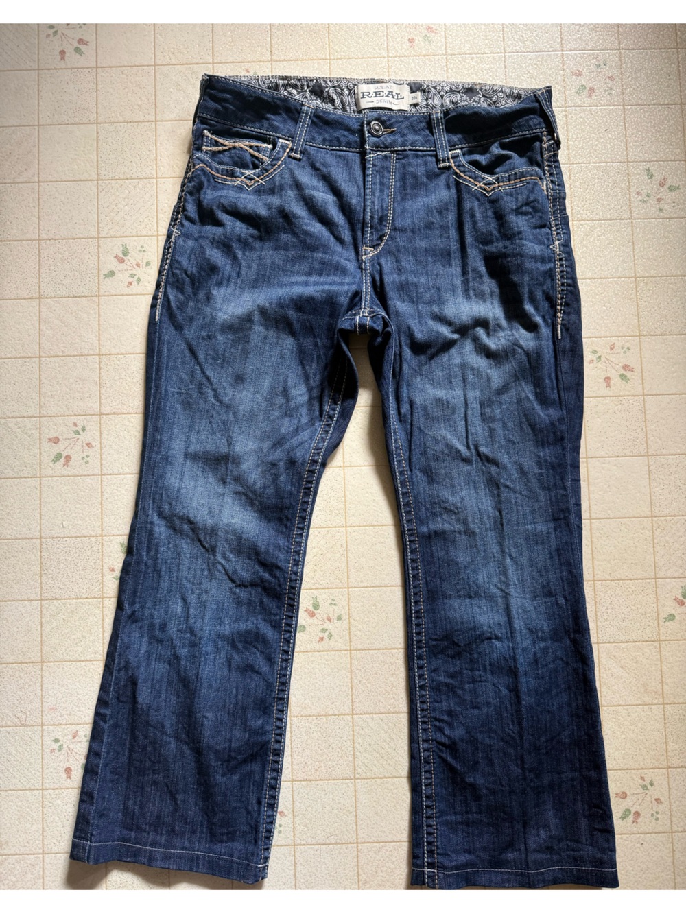 Ariat REAL denim Classic Women's Dark Blue bootcut Jeans Size 33s - Picture 2 of 5
